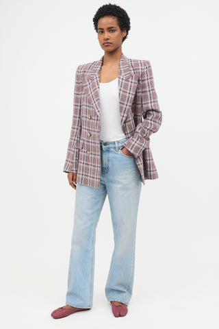 Isabel Marant Étoile Linen Laney Check Blazer