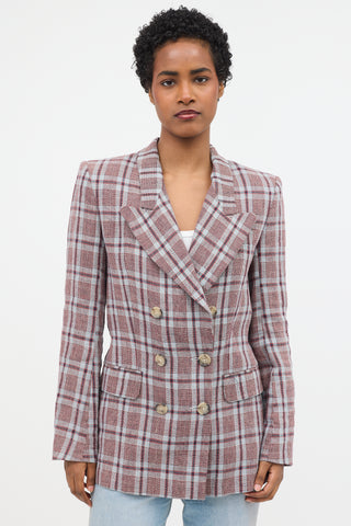 Isabel Marant Étoile Linen Laney Check Blazer