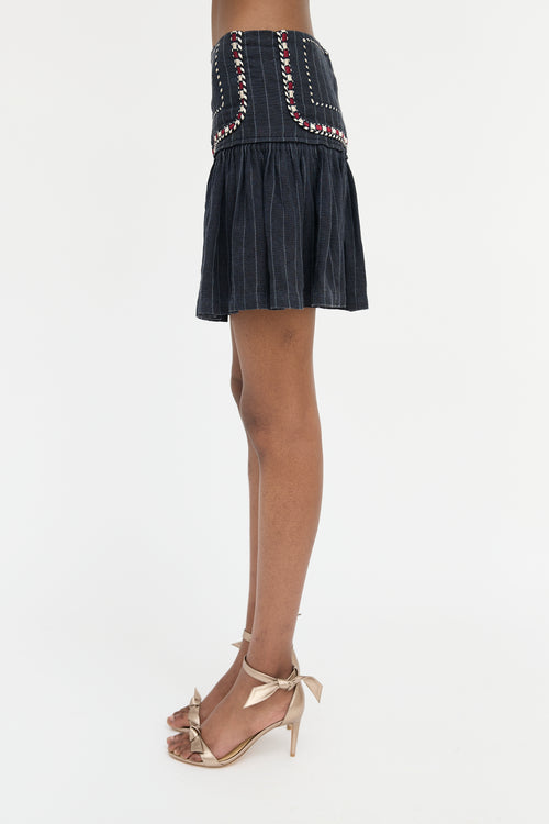 Isabel Marant Étoile Linen Striped Jessie Skirt