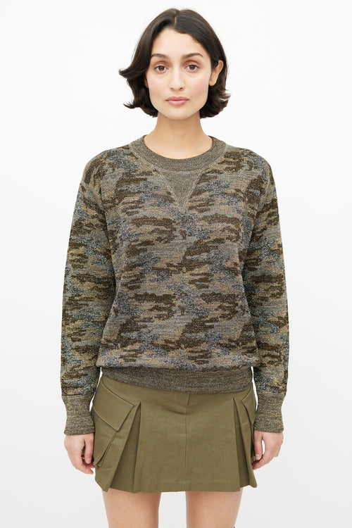 Isabel Marant Étoile Multicolour Metallic Camo Knit Sweater