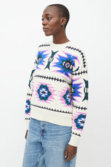 Isabel Marant Étoile Cream & Multicolour Crewneck  Sweater