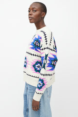 Isabel Marant Étoile Cream & Multicolour Crewneck  Sweater