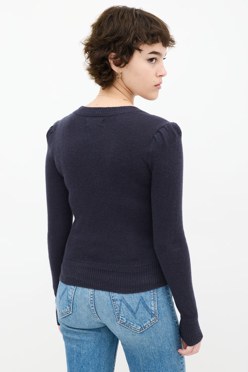 Navy Knit Cut Out Sweater