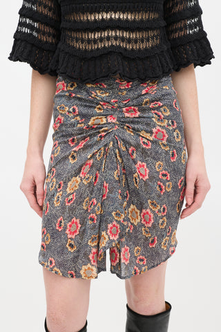 Isabel Marant Étoile Navy & Multi Sevan Floral Skirt