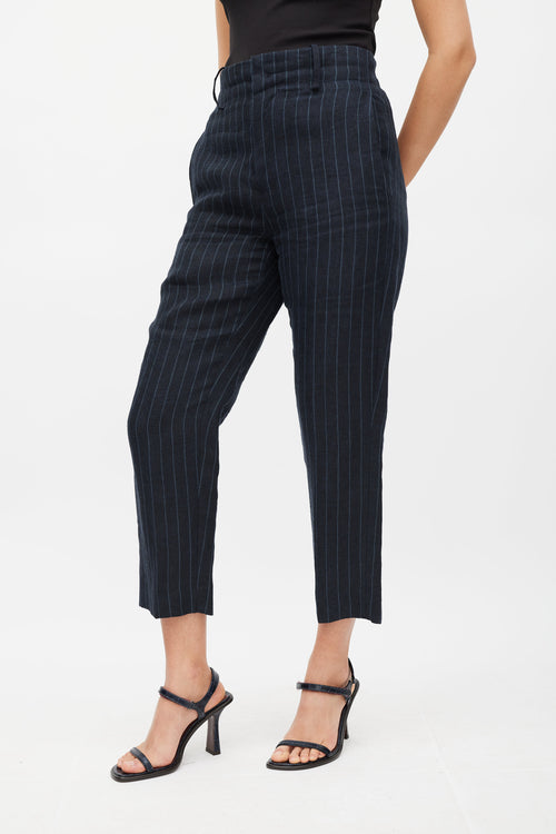 Isabel Marant Étoile Navy & Grey Pinstripe Linen Trouser