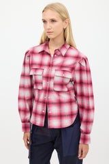 Isabel Marant Étoile Pink & Beige Wool Plaid Shirt