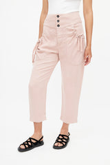 Isabel Marant Étoile Pink Linen Cropped Trouser