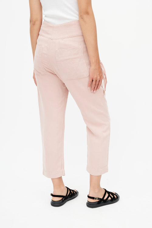 Isabel Marant Étoile Pink Linen Cropped Trouser