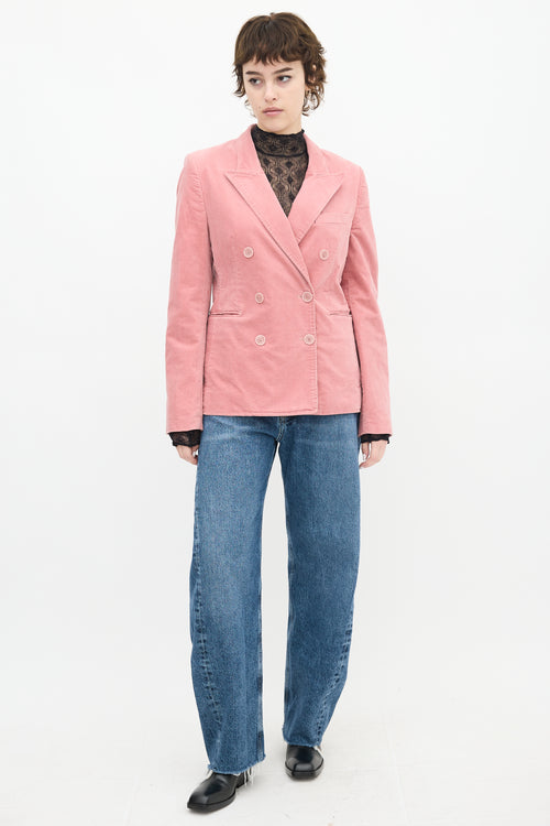 Isabel Marant Étoile Pink Velvet Double Breasted Blazer