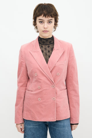 Isabel Marant Étoile Pink Velvet Double Breasted Blazer