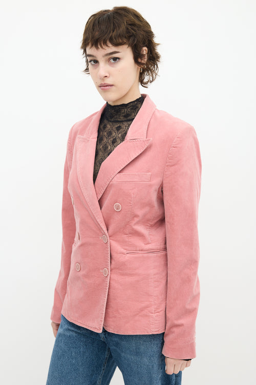 Isabel Marant Étoile Pink Velvet Double Breasted Blazer