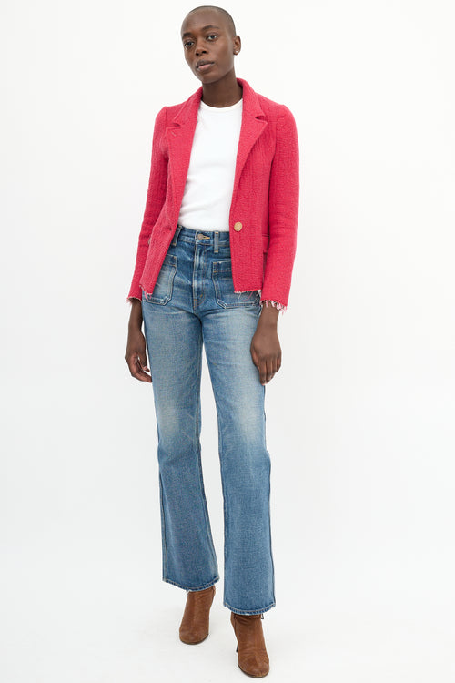 Isabel Marant Étoile Pink Wool Frayed Blazer