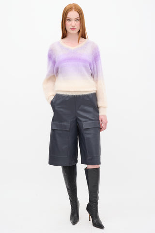 Isabel Marant Étoile Purple & Beige Mohair Gradient Delphi V-Neck Sweater