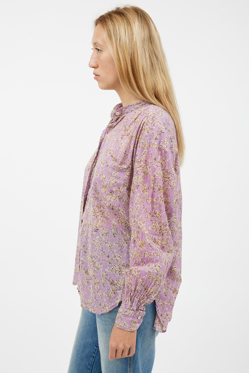Isabel Marant Étoile Purple & Cream Floral Shirt