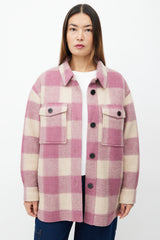 Isabel Marant Étoile Purple & Cream Wool Haverli Check Jacket