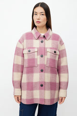Isabel Marant Étoile Purple & Cream Wool Haverli Check Jacket