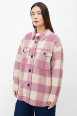 Isabel Marant Étoile Purple & Cream Wool Haverli Check Jacket