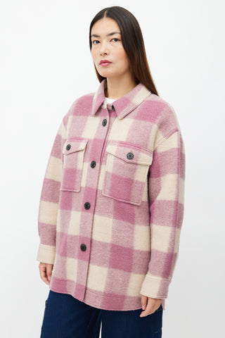 Isabel Marant Étoile Purple & Cream Wool Haverli Check Jacket
