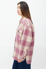 Isabel Marant Étoile Purple & Cream Wool Haverli Check Jacket