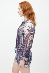 Isabel Marant Étoile Purple & Multicolour Print Longsleeve Romper