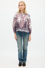 Isabel Marant Étoile Purple & Multicolour Cotton Floral Paisley Top