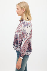 Isabel Marant Étoile Purple & Multicolour Cotton Floral Paisley Top