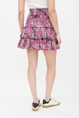 Isabel Marant Étoile Purple & Multicolour Floral Smocked Skirt