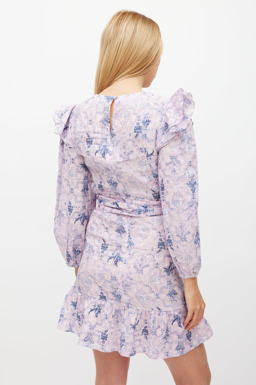 Isabel Marant Étoile Purple & Navy Linen Telicia Floral Dress