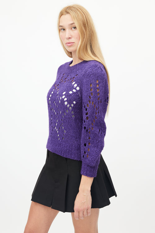 Isabel Marant Étoile Purple Open Knit Wool Sweater