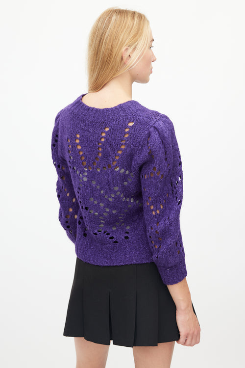 Isabel Marant Étoile Purple Open Knit Wool Sweater