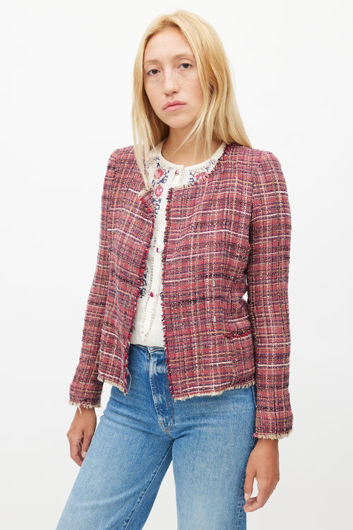 Isabel Marant Étoile Red & Multicolour Tweed Blazer