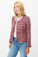 Isabel Marant Étoile Red & Multicolour Tweed Blazer