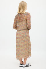 Isabel Marant Étoile Red & Multicolour Silk Floral Semi Sheer Dress