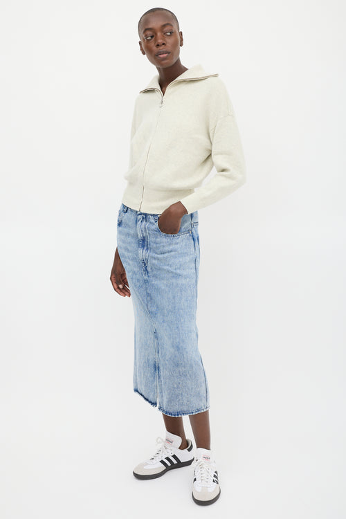 Isabel Marant Étoile Stone Wash Tilauria Denim Midi Skirt