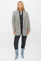 Isabel Marant Étoile White & Black Herringbone Cikaito Coat