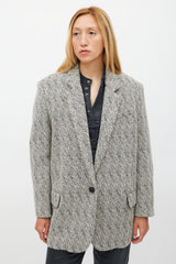 Isabel Marant Étoile White & Black Herringbone Cikaito Coat