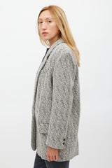 Isabel Marant Étoile White & Black Herringbone Cikaito Coat