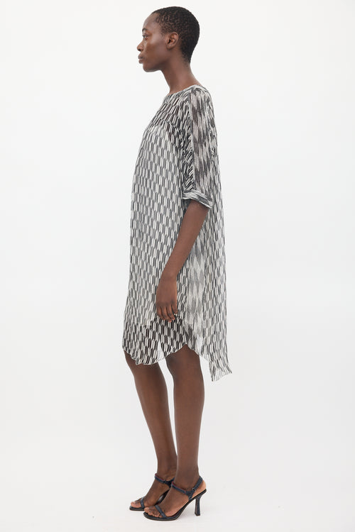 Isabel Marant Étoile Black & White Sheer Printed Zaggy Dress