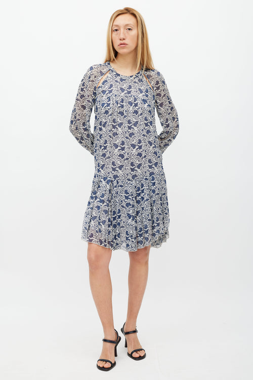 Isabel Marant Étoile White & Blue Floral Drewitt Dress