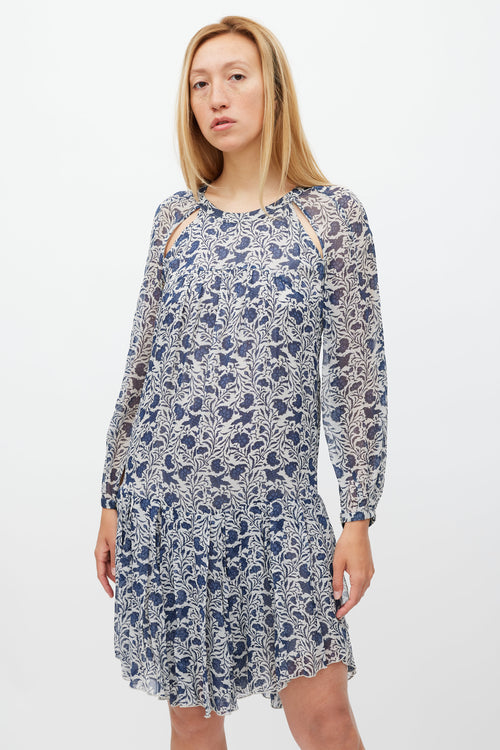 Isabel Marant Étoile White & Blue Floral Drewitt Dress