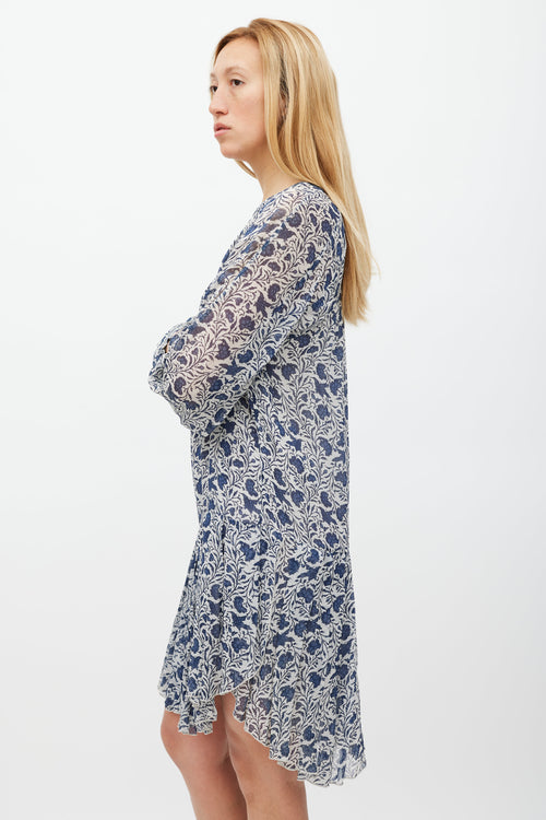 Isabel Marant Étoile White & Blue Floral Drewitt Dress