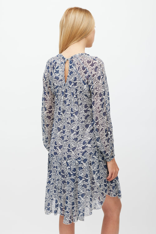 Isabel Marant Étoile White & Blue Floral Drewitt Dress