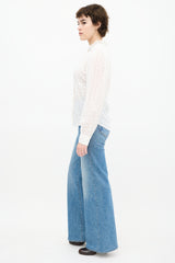 Isabel Marant Etoile White Floral Eyelet Shirt