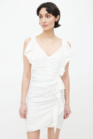 Isabel Marant Étoile White Linen Ruffle Mini Dress
