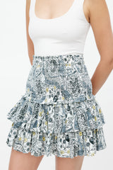 Isabel Marant Étoile White & Multicolour Ruffled Smock Skirt