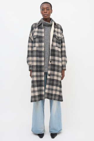 Isabel Marant Étoile Wool Fontia Plaid Coat