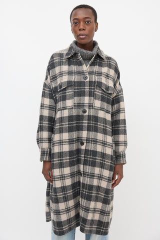 Isabel Marant Étoile Wool Fontia Plaid Coat