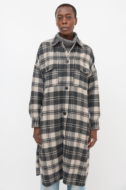 Isabel Marant Étoile Wool Fontia Plaid Coat