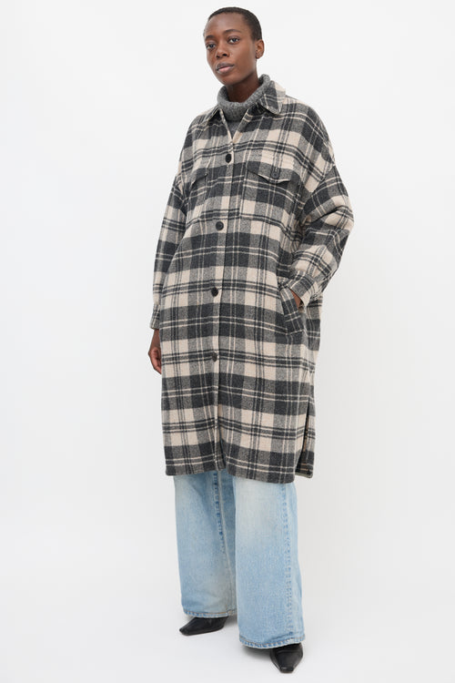 Isabel Marant Étoile Wool Fontia Plaid Coat