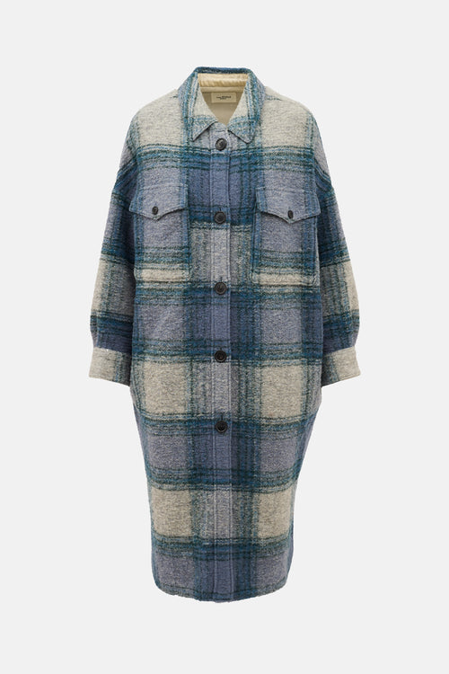 Isabel Marant Étoile Wool Gabrion Plaid Coat